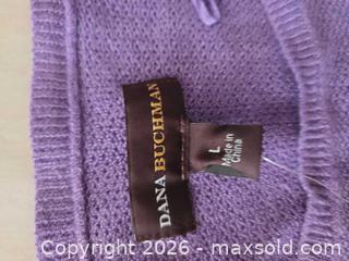 MaxSold Auction: Dana Buchman Purple Textured Knit Pullover Sweater, Size L - Las Vegas (Nevada, USA) PARTNER MANAGED Estate Sale Online Auction -  Argent Star Court