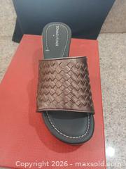 MaxSold Auction: Donald J Pliner Woven Bronze Wedge Platform Slide, Size 7.5 - Las Vegas (Nevada, USA) PARTNER MANAGED Estate Sale Online Auction -  Argent Star Court