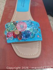 MaxSold Auction: Donald Pliner Turquoise Slide Sandal with Crystal Embellishments - Las Vegas (Nevada, USA) PARTNER MANAGED Estate Sale Online Auction -  Argent Star Court