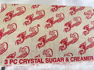 MaxSold Auction: Fantasia Pressed Glass Sugar Bowl with Lid and Creamer - Las Vegas (Nevada, USA) PARTNER MANAGED Estate Sale Online Auction -  Argent Star Court