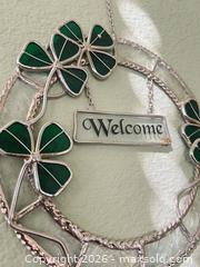 MaxSold Auction: Green/Clear Glass and Metal Clover Welcome Wall Hanging - Las Vegas (Nevada, USA) PARTNER MANAGED Estate Sale Online Auction -  Argent Star Court