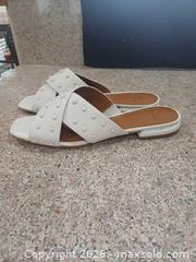 MaxSold Auction: Halston White Studded Cross Strap Slide Sandals, Size 7.5 - Las Vegas (Nevada, USA) PARTNER MANAGED Estate Sale Online Auction -  Argent Star Court