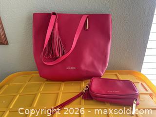 MaxSold Auction: Joy & Iman Hot Pink Faux Leather Tote with Wristlet - Las Vegas (Nevada, USA) PARTNER MANAGED Estate Sale Online Auction -  Argent Star Court