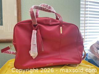 MaxSold Auction: Joy & Iman Red Large Faux Leather Weekender Duffel Bag - Las Vegas (Nevada, USA) PARTNER MANAGED Estate Sale Online Auction -  Argent Star Court