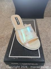 MaxSold Auction: Karl Lagerfeld Iridescent Slide / Mule, US 7.5 - Las Vegas (Nevada, USA) PARTNER MANAGED Estate Sale Online Auction -  Argent Star Court