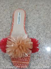 MaxSold Auction: Karl Lagerfeld Multicolor Orange Fabric Woven Slide Sandals, Size 7.5 - Las Vegas (Nevada, USA) PARTNER MANAGED Estate Sale Online Auction -  Argent Star Court