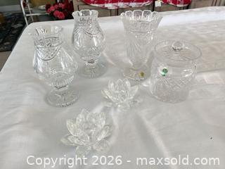 MaxSold Auction: Lot of 5 Clear Crystal Vases & Candle/Tea Light Holders - Las Vegas (Nevada, USA) PARTNER MANAGED Estate Sale Online Auction -  Argent Star Court