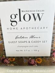 MaxSold Auction: Mackenzie-Childs Champagne & Cake Guest Soaps with Caddy - Las Vegas (Nevada, USA) PARTNER MANAGED Estate Sale Online Auction -  Argent Star Court