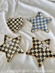 MaxSold Auction: Mackenzie-Childs Courtly Check Star & Heart Ceramic Set - Las Vegas (Nevada, USA) PARTNER MANAGED Estate Sale Online Auction -  Argent Star Court