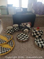 MaxSold Auction: Mackenzie-Childs Courtyard Check Black & White Tableware Lot - Las Vegas (Nevada, USA) PARTNER MANAGED Estate Sale Online Auction -  Argent Star Court