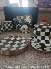 MaxSold Auction: Mackenzie-Childs Courtyard Check Black & White Tableware Lot - Las Vegas (Nevada, USA) PARTNER MANAGED Estate Sale Online Auction -  Argent Star Court