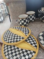 MaxSold Auction: Mackenzie-Childs Courtyard Check Black & White Tableware Lot - Las Vegas (Nevada, USA) PARTNER MANAGED Estate Sale Online Auction -  Argent Star Court