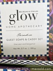 MaxSold Auction: Mackenzie-Childs Guest Soap Caddy — Paradise / Courtly Check - Las Vegas (Nevada, USA) PARTNER MANAGED Estate Sale Online Auction -  Argent Star Court