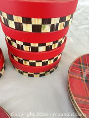 MaxSold Auction: MacKenzie-Childs Metal Serving Plates with Tartan & Checkerboard - Las Vegas (Nevada, USA) PARTNER MANAGED Estate Sale Online Auction -  Argent Star Court