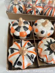 MaxSold Auction: MacKenzie-Childs Paper Mache Decorative Pumpkins Set of 12 - Las Vegas (Nevada, USA) PARTNER MANAGED Estate Sale Online Auction -  Argent Star Court