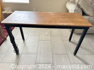 MaxSold Auction: Medium Brown Wood-Tone Table/Desk with Built-In Power - Las Vegas (Nevada, USA) PARTNER MANAGED Estate Sale Online Auction -  Argent Star Court