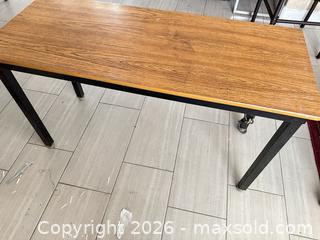 MaxSold Auction: Medium Brown Wood-Tone Table/Desk with Built-In Power - Las Vegas (Nevada, USA) PARTNER MANAGED Estate Sale Online Auction -  Argent Star Court