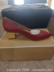 MaxSold Auction: Michael Kors Petra Pump Leather Block Heel Size 7.5 Red - Las Vegas (Nevada, USA) PARTNER MANAGED Estate Sale Online Auction -  Argent Star Court