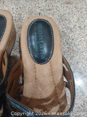 MaxSold Auction: Montana Women's Black Faux Leather Wedge Sandals US 7.5 - Las Vegas (Nevada, USA) PARTNER MANAGED Estate Sale Online Auction -  Argent Star Court