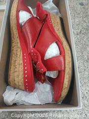 MaxSold Auction: Onex Red Suede Wedge Shoes Size 7 - Las Vegas (Nevada, USA) PARTNER MANAGED Estate Sale Online Auction -  Argent Star Court