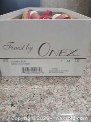 MaxSold Auction: Onex Red Suede Wedge Shoes Size 7 - Las Vegas (Nevada, USA) PARTNER MANAGED Estate Sale Online Auction -  Argent Star Court