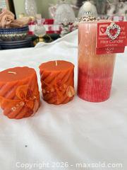 MaxSold Auction: Pillar & Taper Candle Lot of 3 — Strawberry/Pumpkin Spice  - Las Vegas (Nevada, USA) PARTNER MANAGED Estate Sale Online Auction -  Argent Star Court