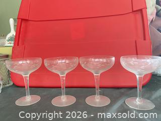 MaxSold Auction: Princess House Etched Floral Crystal Dessert Glasses (Set of 4) - Las Vegas (Nevada, USA) PARTNER MANAGED Estate Sale Online Auction -  Argent Star Court