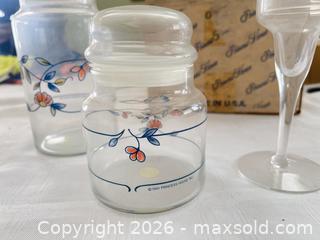 MaxSold Auction: Princess House Glass Canisters, Hurricane & Stemware Floral Band - Las Vegas (Nevada, USA) PARTNER MANAGED Estate Sale Online Auction -  Argent Star Court