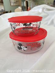 MaxSold Auction: Pyrex Disney Mickey Mouse Glass Food Storage Set, 2 pcs - Las Vegas (Nevada, USA) PARTNER MANAGED Estate Sale Online Auction -  Argent Star Court
