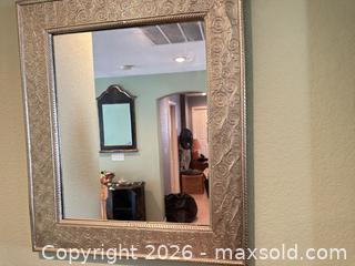 MaxSold Auction: Rectangular Ornate Metal Wall Mirror, Antique Gold/Bronze, 28x24 in - Las Vegas (Nevada, USA) PARTNER MANAGED Estate Sale Online Auction -  Argent Star Court