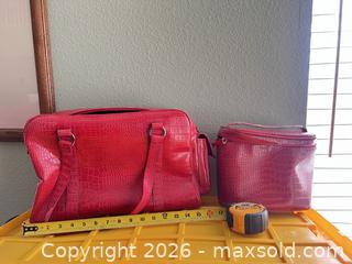 MaxSold Auction: Red Croc-Embossed Faux Leather Handbag with Zipper - Las Vegas (Nevada, USA) PARTNER MANAGED Estate Sale Online Auction -  Argent Star Court