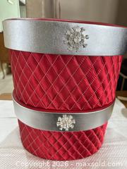 MaxSold Auction: Red, Silver, White & Gold Quilted Satin Gift Boxes with Rhinestones - Las Vegas (Nevada, USA) PARTNER MANAGED Estate Sale Online Auction -  Argent Star Court