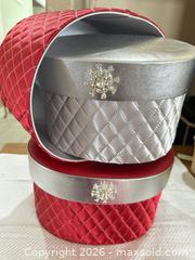 MaxSold Auction: Red, Silver, White & Gold Quilted Satin Gift Boxes with Rhinestones - Las Vegas (Nevada, USA) PARTNER MANAGED Estate Sale Online Auction -  Argent Star Court