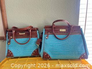 MaxSold Auction: Samantha Brown Turquoise & Brown Croc-Embossed 3-Piece Luggage Set - Las Vegas (Nevada, USA) PARTNER MANAGED Estate Sale Online Auction -  Argent Star Court
