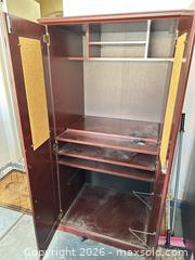 MaxSold Auction: Sauder Cherry Tall Armoire / Wardrobe - Las Vegas (Nevada, USA) PARTNER MANAGED Estate Sale Online Auction -  Argent Star Court