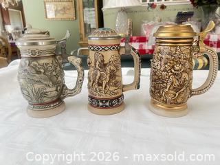 MaxSold Auction: Set of 3 Ceramic/Stoneware Beer Steins, Marked Makers - Las Vegas (Nevada, USA) PARTNER MANAGED Estate Sale Online Auction -  Argent Star Court