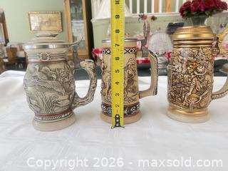 MaxSold Auction: Set of 3 Ceramic/Stoneware Beer Steins, Marked Makers - Las Vegas (Nevada, USA) PARTNER MANAGED Estate Sale Online Auction -  Argent Star Court