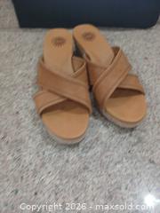 MaxSold Auction: UGG Tan Leather Wedge Sandals, US 7 - Las Vegas (Nevada, USA) PARTNER MANAGED Estate Sale Online Auction -  Argent Star Court