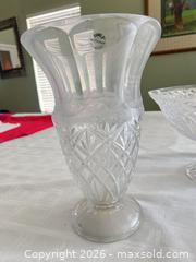 MaxSold Auction: Waterford Cut Crystal Vase with Pedestal Bowl and Glass Flower Stems - Las Vegas (Nevada, USA) PARTNER MANAGED Estate Sale Online Auction -  Argent Star Court