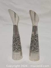 MaxSold Auction: 2 Vintage Sterling Silver Mini 5.25" Bud Vase - Toronto (Ontario, Canada) PARTNER MANAGED Reseller Online Auction - Queen Street West.