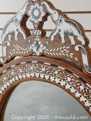 MaxSold Auction: Antique Style Anglo-Indian Bone Inlaid Wood Standing Mirror  - Toronto (Ontario, Canada) PARTNER MANAGED Reseller Online Auction - Queen Street West.