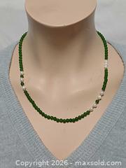 MaxSold Auction: Jade & Pearl Beads Necklace  - Toronto (Ontario, Canada) PARTNER MANAGED Reseller Online Auction - Queen Street West.