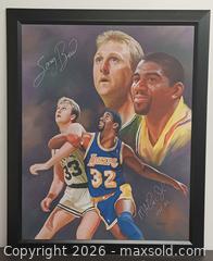 MaxSold Auction: Magic Johnson & Larry Bird Autograph Framed Print w/ Authentication Certificate  - Toronto (Ontario, Canada) PARTNER MANAGED Reseller Online Auction - Queen Street West.