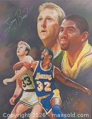 MaxSold Auction: Magic Johnson & Larry Bird Autograph Framed Print w/ Authentication Certificate  - Toronto (Ontario, Canada) PARTNER MANAGED Reseller Online Auction - Queen Street West.