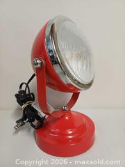 MaxSold Auction: Metal Red Round Spotlight Tabletop Lamp - Toronto (Ontario, Canada) PARTNER MANAGED Reseller Online Auction - Queen Street West.