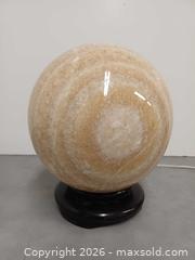 MaxSold Auction: Nature Honey Calcite Sphere with Stand Table Lamp  - Toronto (Ontario, Canada) PARTNER MANAGED Reseller Online Auction - Queen Street West.