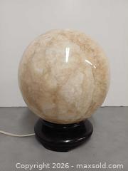 MaxSold Auction: Nature Honey Calcite Sphere with Stand Table Lamp  - Toronto (Ontario, Canada) PARTNER MANAGED Reseller Online Auction - Queen Street West.