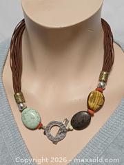 MaxSold Auction: Silpada 925 Silver & Brass Tiger Eye Coral Turquoise Necklace  - Toronto (Ontario, Canada) PARTNER MANAGED Reseller Online Auction - Queen Street West.