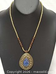 MaxSold Auction: Vintage Afghan Tribal Brass Beads Lapis Lazuli Pendant Neclace  - Toronto (Ontario, Canada) PARTNER MANAGED Reseller Online Auction - Queen Street West.