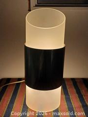 MaxSold Auction: Vintage Modernist Steel & Glass Cylinder Portable Lamp - Toronto (Ontario, Canada) PARTNER MANAGED Reseller Online Auction - Queen Street West.